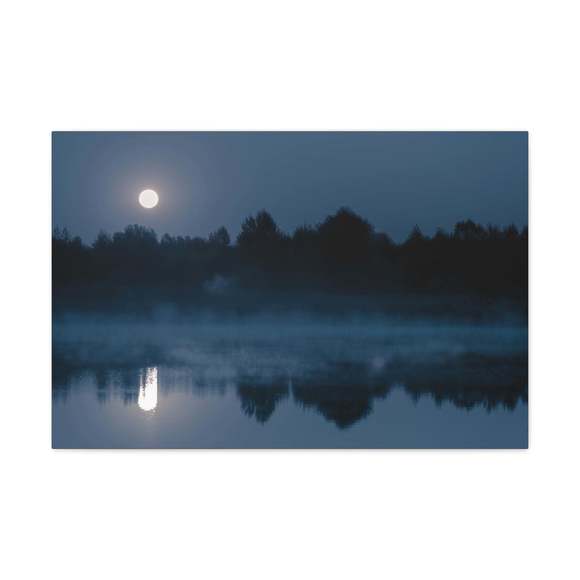 Misty Mountain Reflections Nature Wilderness Photography Canvas Wall Art for Hom